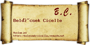 Belácsek Cicelle névjegykártya